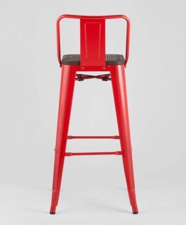 Стул барный TOLIX WOOD со спинкой красный глянцевый