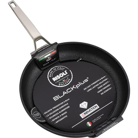 Сковорода; алюм.литой,тефлон; D=32,H=6,L=63см; черный