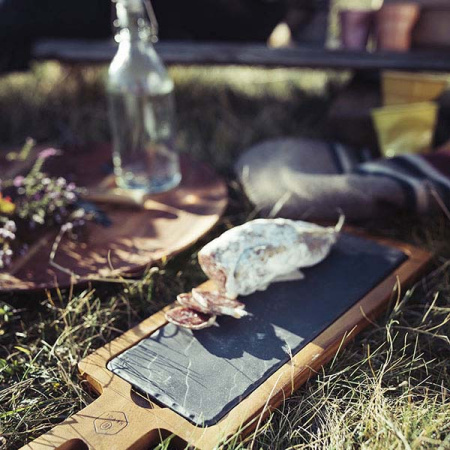 Блюдо прямоугольное «Базальт»; фарфор; L=30,B=11см; черный,матовый