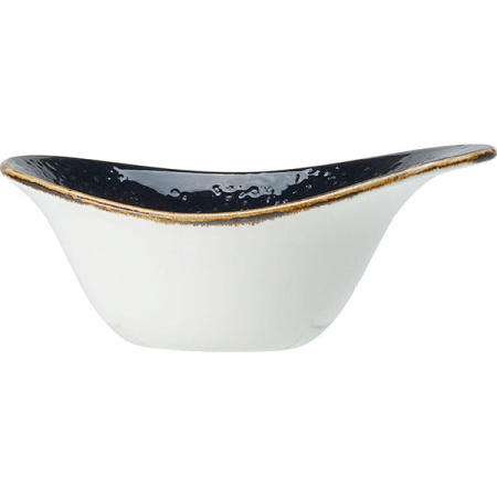 Салатник «Крафт лакрица»; фарфор; 125мл; L=13,B=9.5см; черный