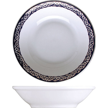 Салатник «Восток Голд»; фарфор; 1500мл; D=23.5,H=6.5см; синий,золотой