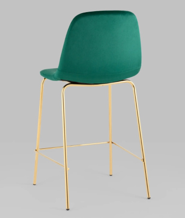 Стул полубарный Валенсия SN велюр зеленый золотые ножки