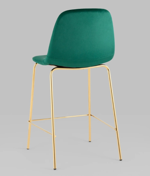 Стул полубарный Валенсия SN велюр зеленый золотые ножки