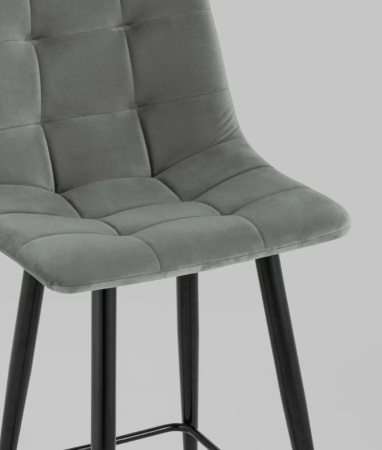 Стул полубарный Джанго велюр серый высота сиденья 60 см