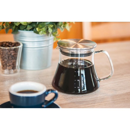 Кофейный сервер c крышкой Tiamo HG2188, 400 мл, стекло