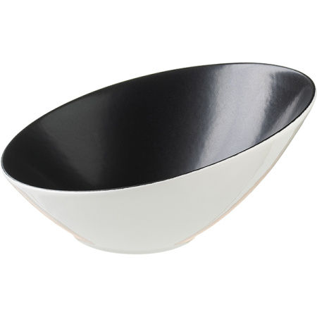 Салатник «Даск»; фарфор; 335мл; D=18,H=8.5см; черный,белый