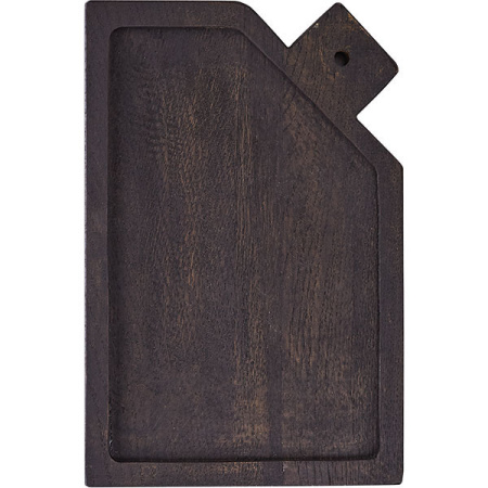 Доска для подачи с ручкой(6см) с выемкой; дуб; H=25,L=300/200,B=200мм; черный