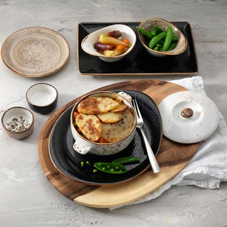 Блюдо прямоуг. «Крафт лакрица»; фарфор; H=2,L=27,B=16.5см; черный