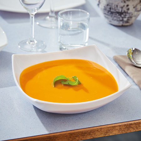 Тарелка глубокая «Квадрато»; стекло; 800мл; H=5,L=20,B=20см; белый