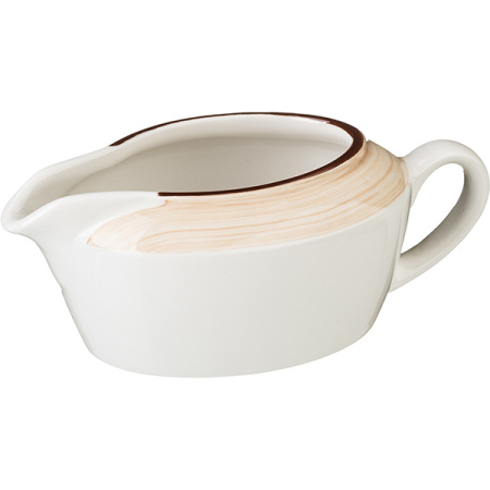 Соусник «Чино»; фарфор; 127мл; H=5,L=13.3,B=7.8см; белый,бежев.
