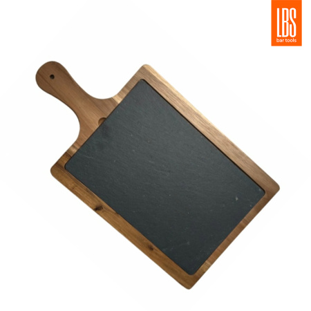 Блюдо для подачи LBS 45x25 см сланец на дереве от магазина ligabarshop.ru