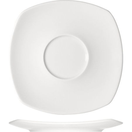 Блюдце квадратное «Опшенс»; фарфор; L=15,B=18см; белый