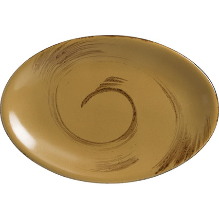 Блюдо овал. коричнево-оливковый; фарфор; L=25.5,B=19см