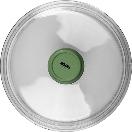 Крышка для сковороды «Д.Грин»; стекло; D=24см; прозр.,зелен.