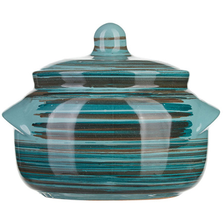 Горшок  для запекания «Скандинавия»; керамика; 500мл; D=14,H=12см; голуб.