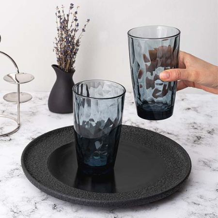 Хайбол «Даймонд»; стекло; 470мл; D=85,H=144мм; синий