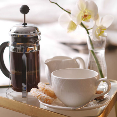 Блюдце «Спайро»; фарфор; D=15.5,H=2.2см; белый