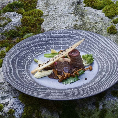 Тарелка мелкая «Арборесценс»; фарфор; D=26.5,H=3см; черный,серый