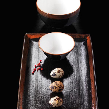 Блюдо прямоугольное «Кото»; фарфор; L=27,B=16.5см; черный,коричнев.