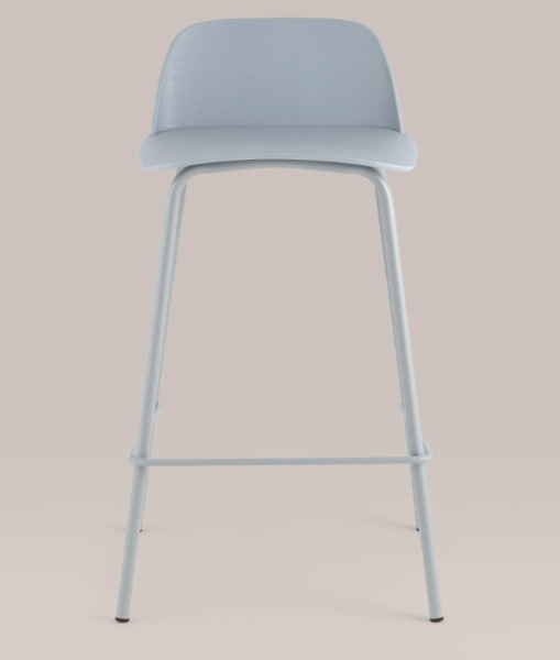 Стул полубарный Mist серо-голубой