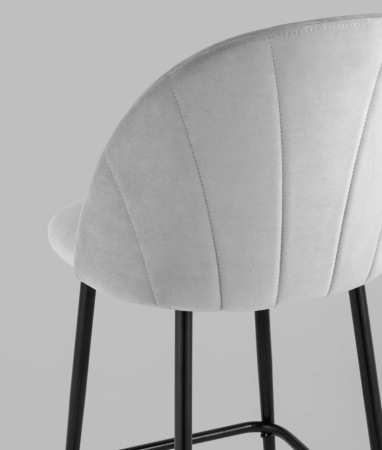 Стул полубарный Логан велюр светло-серый