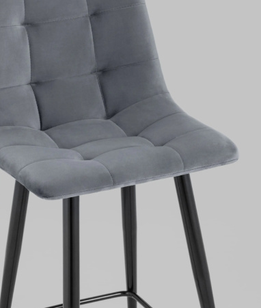 Стул полубарный Джанго велюр тёмно-серый высота сиденья 60 см