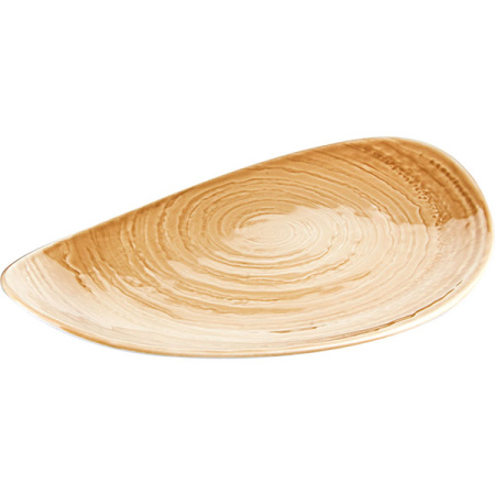 Блюдо «Скейп охра»; фарфор; L=37.5см; бежев.