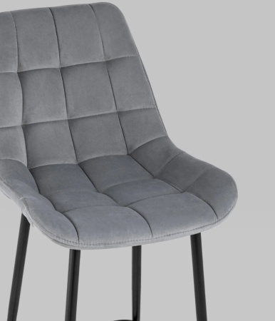 Стул полубарный Флекс велюр серый
