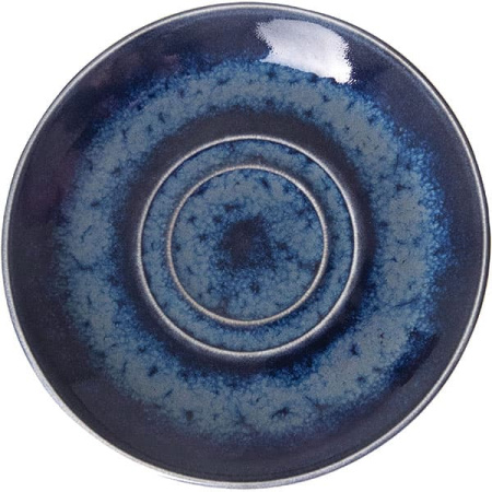 Блюдце «Везувиус»; фарфор; D=16.5см; синий