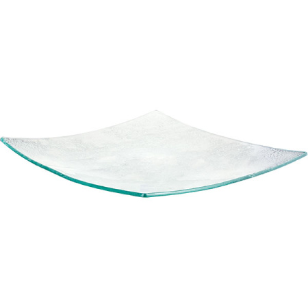 Салатник квадр.; стекло; H=6,L=36,B=36см; прозр.,зелен.