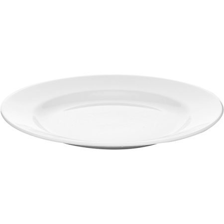 Тарелка мелкая «Монако Вайт»; фарфор; D=25,H=2.2см; белый