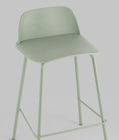 Стул полубарный Mist серо-зеленый
