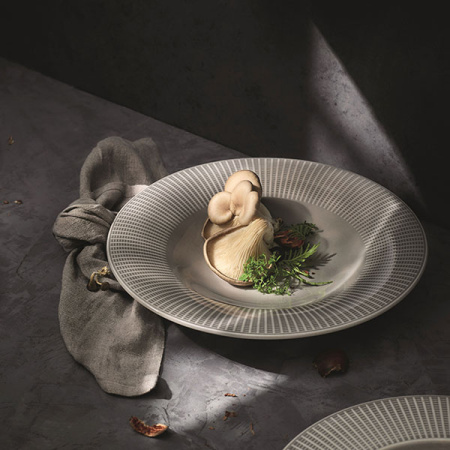 Тарелка для пасты; фарфор; D=28.5см; серый