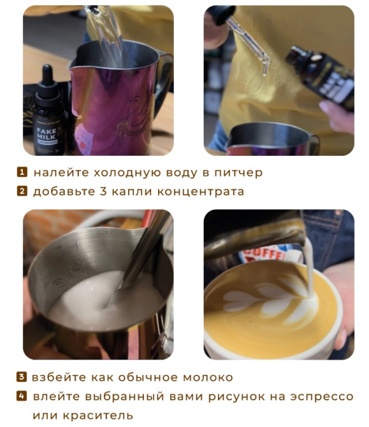 Комплект для латте-арта Insane Latte Art Fake Milk Concentrate + набор карточек BASIC