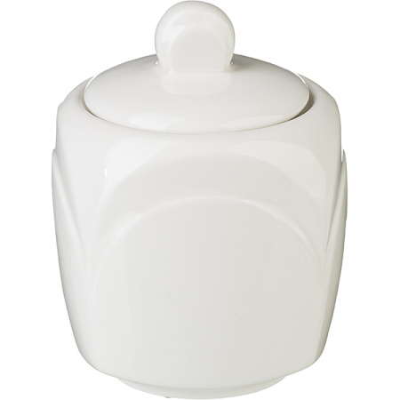 Сахарница с крышкой «Бьянко»; фарфор; 240мл; белый