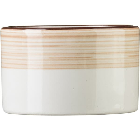 Горчичница б/крышки «Чино»; фарфор; 50мл; D=55,H=30мм; белый,бежев.