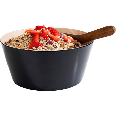 Салатник «Фрида»; пластик; 2200мл; D=22,H=10.5см; черный