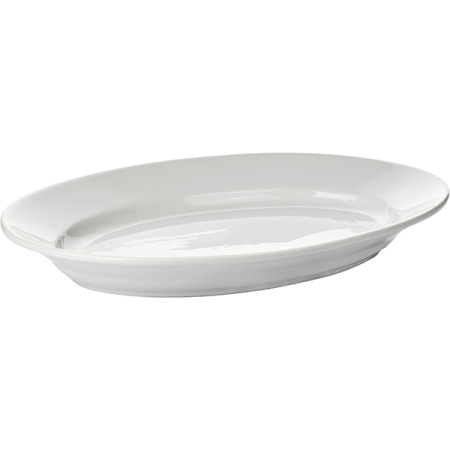 Блюдо овальное «Алберго»; фарфор; H=6,L=42,B=29см; белый