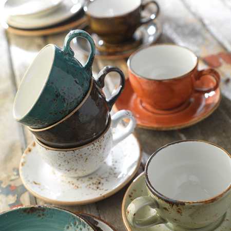 Чашка чайная «Крафт»; фарфор; 340мл; D=10,H=7,L=13см; синий