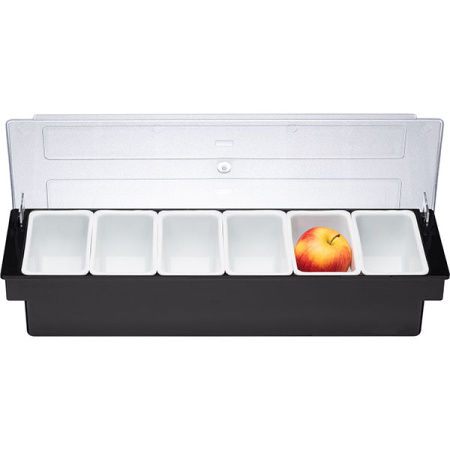 Контейнер для фруктов 6 отделений; абс-пластик,полипроп.; H=9.7,L=49,B=16см; черный