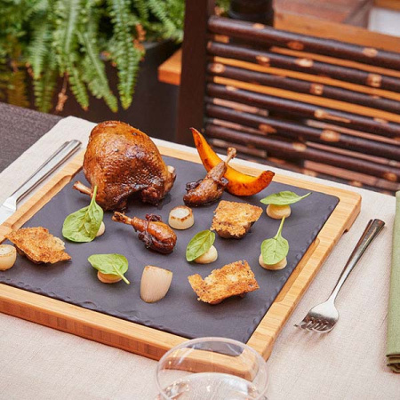 Блюдо квадратное «Базальт»; фарфор; L=25.5,B=25.5см; черный,матовый