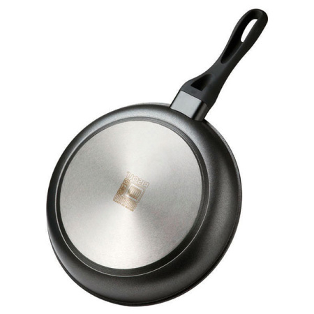 Сковорода(индукция) «Гранито»; алюм.литой; D=24,H=5см; черный