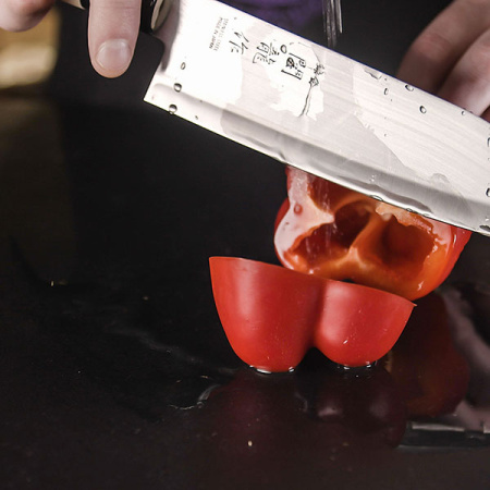 Нож кухонный «Киото» двусторонняя заточка; сталь нерж.,дерево; L=23.5/12,B=2.5см