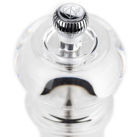 Мельница для соли; акрил; D=5.5,H=30см; прозр.,металлич.