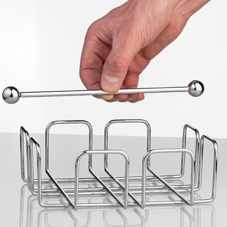 Салфетница; хром; H=6.5,L=19,B=19см; металлич.