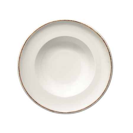 Тарелка для пасты Bonna Ретро 550 мл коричневый край