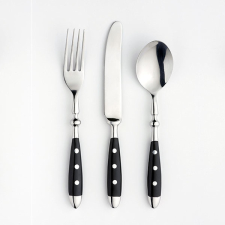 Вилка столовая «Дориа»; сталь нерж.; L=200/70,B=10мм; металлич.,черный