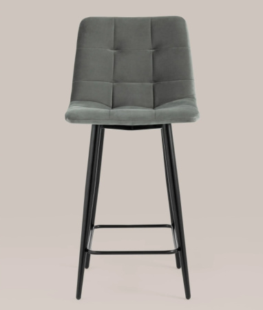 Стул полубарный Джанго велюр серый высота сиденья 60 см