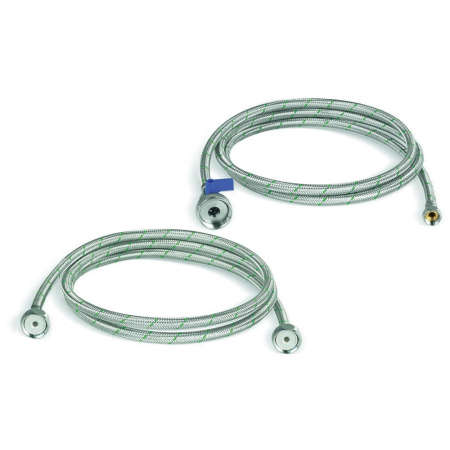 Комплект шлангов:  Вход.с запорным краном G1 - G3/8 + Вых.G3/4 - G3/4, DN8, 2 метра, пластик