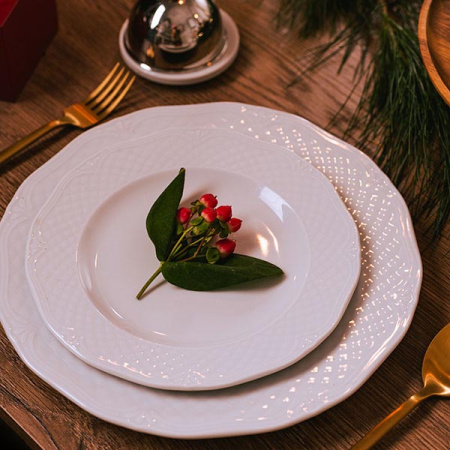 Тарелка мелкая «Афродита»; фарфор; D=19,H=1.5см; белый